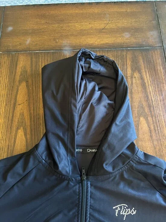 Flips Gymnastics Team Rhinestone Embellished Ombre Cropped Hoodie Warm Up Jacket - Picture 7 of 12